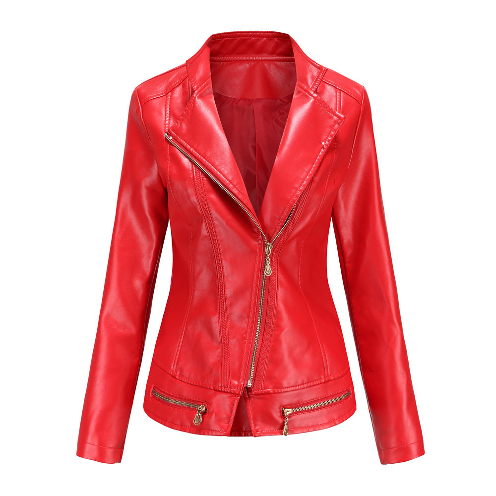 Women Faux Leather Thin Spring Autumn Coat Women Jacket Casual Clothing