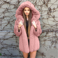 Faux Fur Faux Fur Coat Womens Clothing Mid-Length Stitching Spot