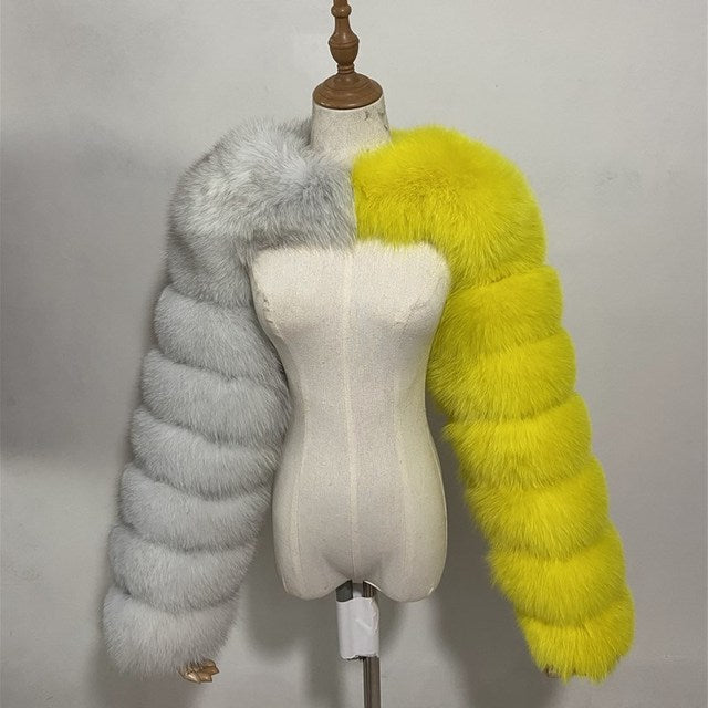 Autumn Winter Artificial Fur Faux Fur Ultra Short Faux Fur Coat Women