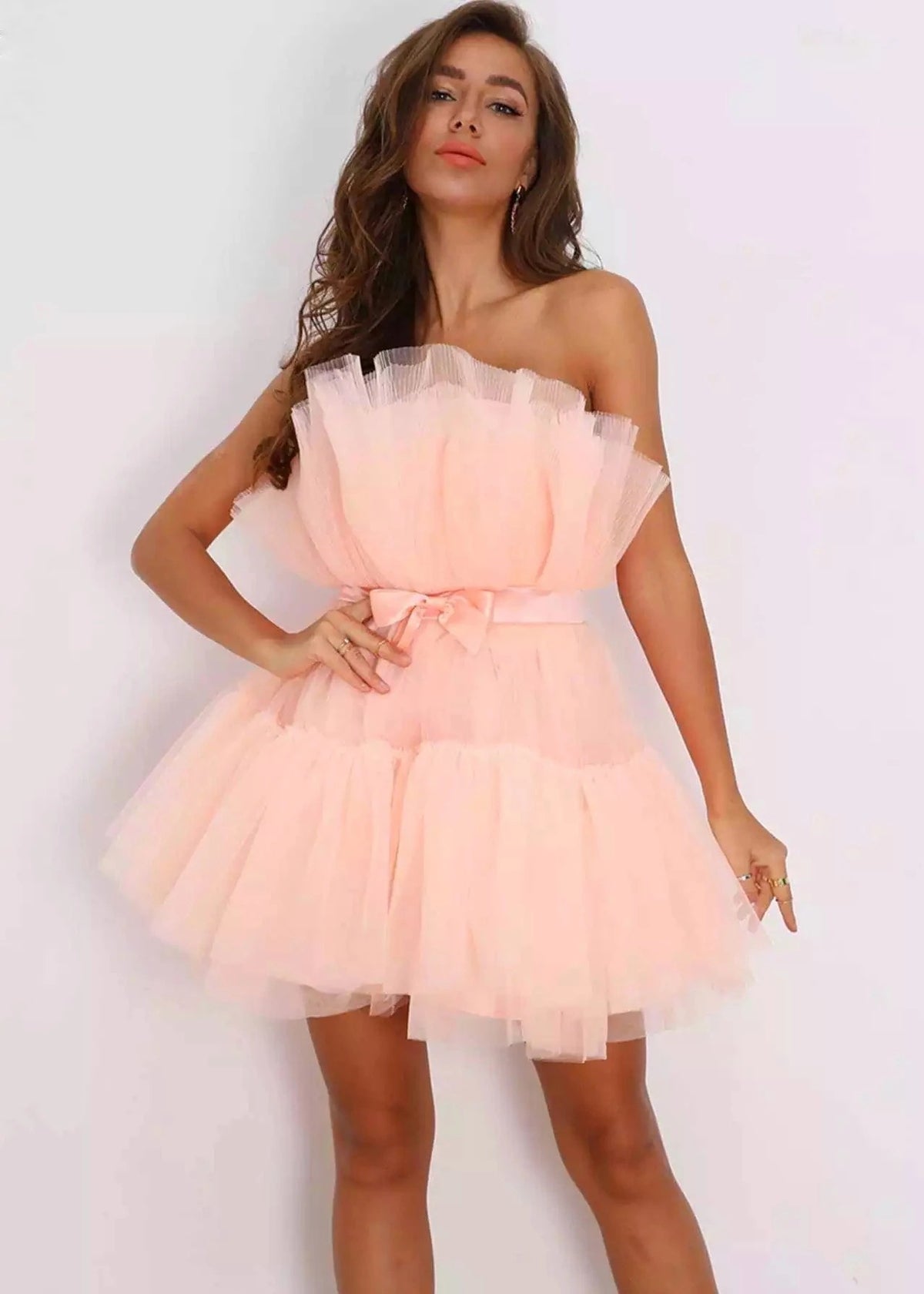 Top Mesh Graceful Bow Tutu Dress Women