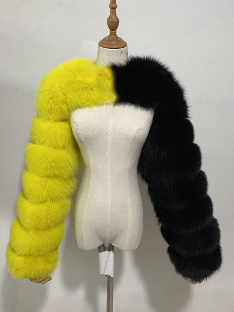 Autumn Winter Artificial Fur Faux Fur Ultra Short Faux Fur Coat Women