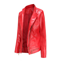 Women Faux Leather Thin Spring Autumn Coat Women Jacket Casual Clothing