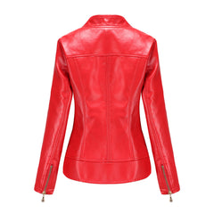 Women Faux Leather Thin Spring Autumn Coat Women Jacket Casual Clothing