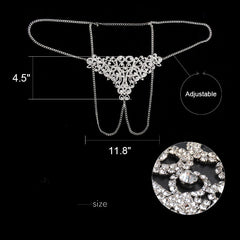 Personalized Diamond Floral Underwear Women Luxury Sexy Nightclub Body Cha Rhinestone Exquisite Underwear