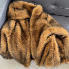 Faux Fur Coat Mid Length Faux Fur Western Fur Coat