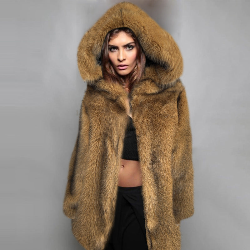 Faux Fur Coat Mid Length Faux Fur Western Fur Coat