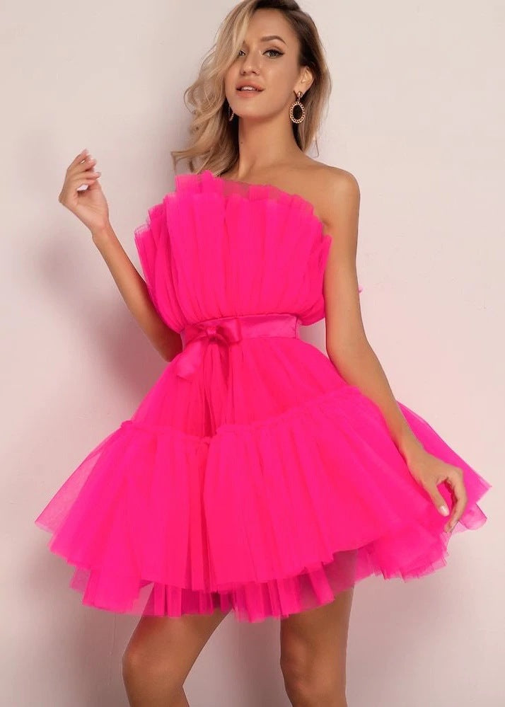 Top Mesh Graceful Bow Tutu Dress Women